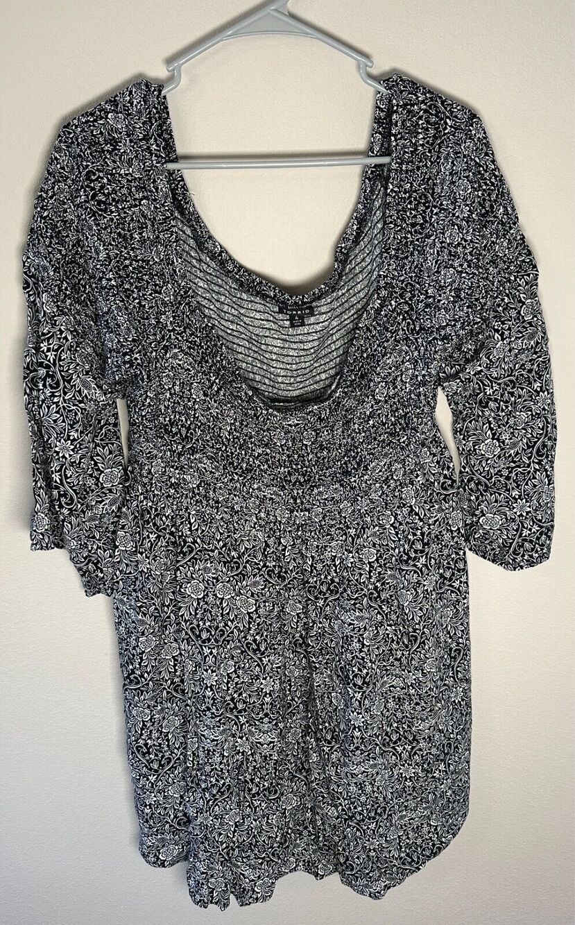 Torrid smocked black and white baby doll quarter sleeve mini dress size 4x